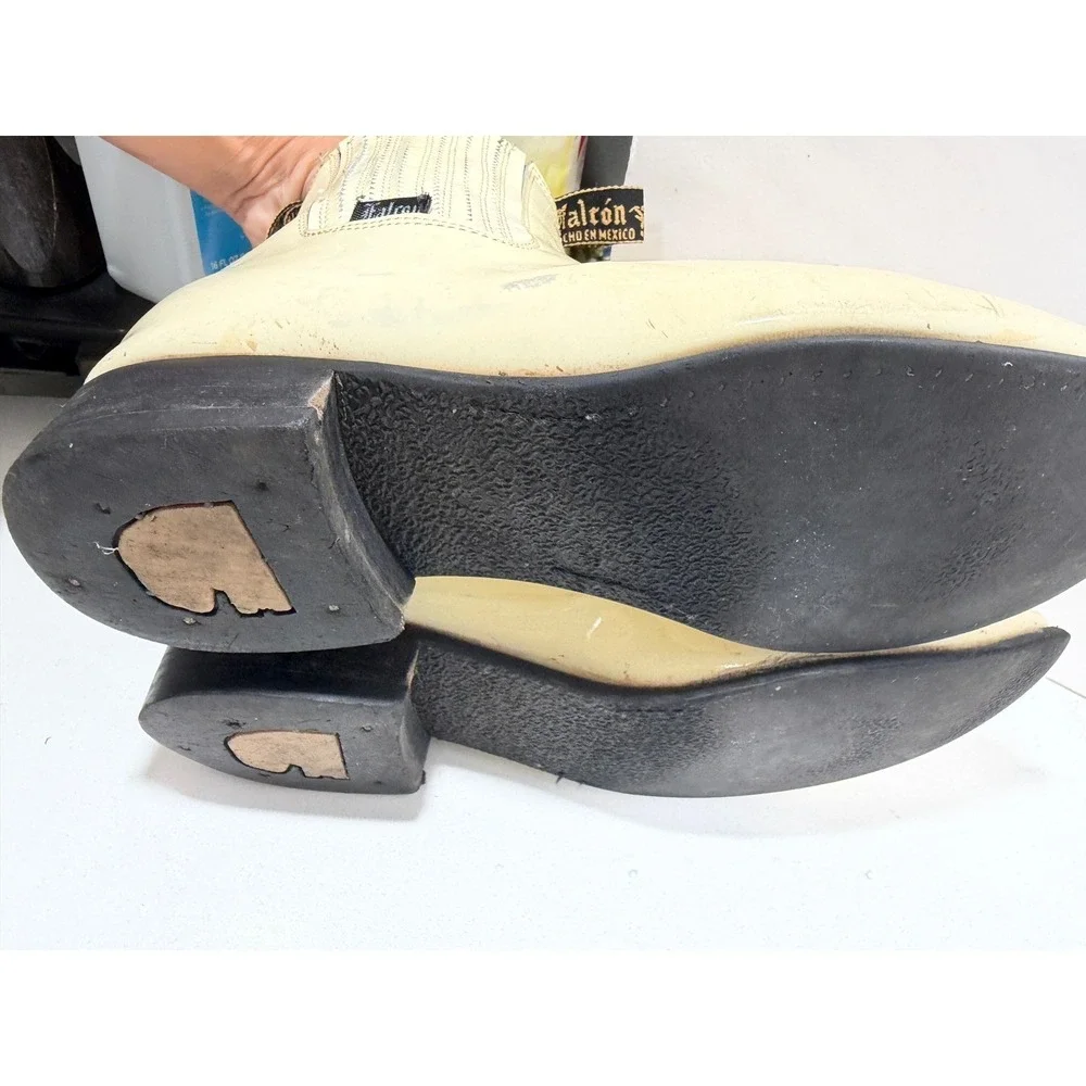 Falcon Bota Botin set 2 pairs Cream & black Patent Leather Chelsea Boots Mexico